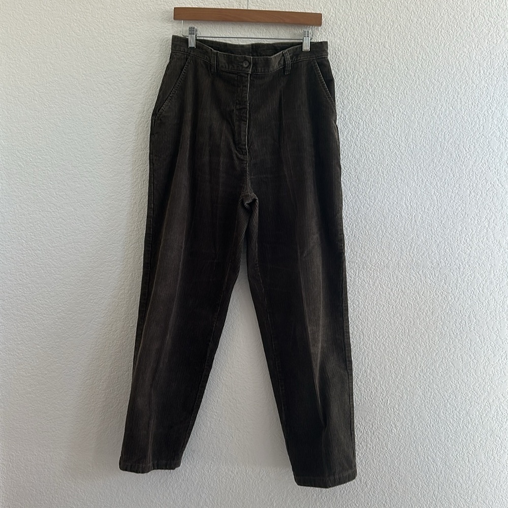 Woolrich Women's Dark Green Loden Corduroy Straight Leg Pants
